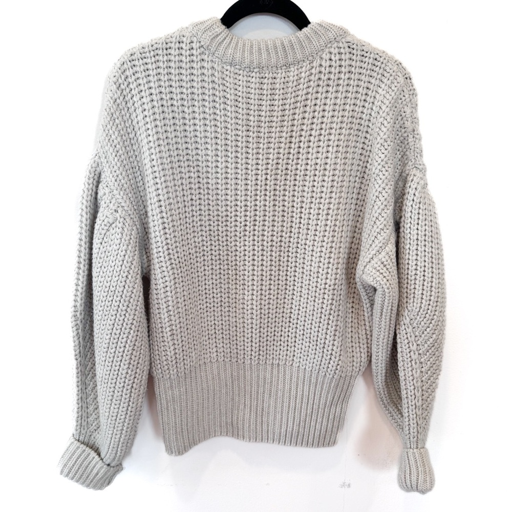 Zara Ecru Beige Knit Crew Neck Oversized Sweater Womens Medium EUC - Picture 4 of 6
